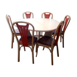 Ensemble table et 6 chaises Baumann