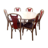 Table set and 6 Baumann chairs