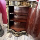 Low Boulle marquetry buffet, curved support furniture, Napoléon III period.