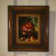 Oil painting on canvas Crystal with a bouquet of cherries by D. Obeniale 1950