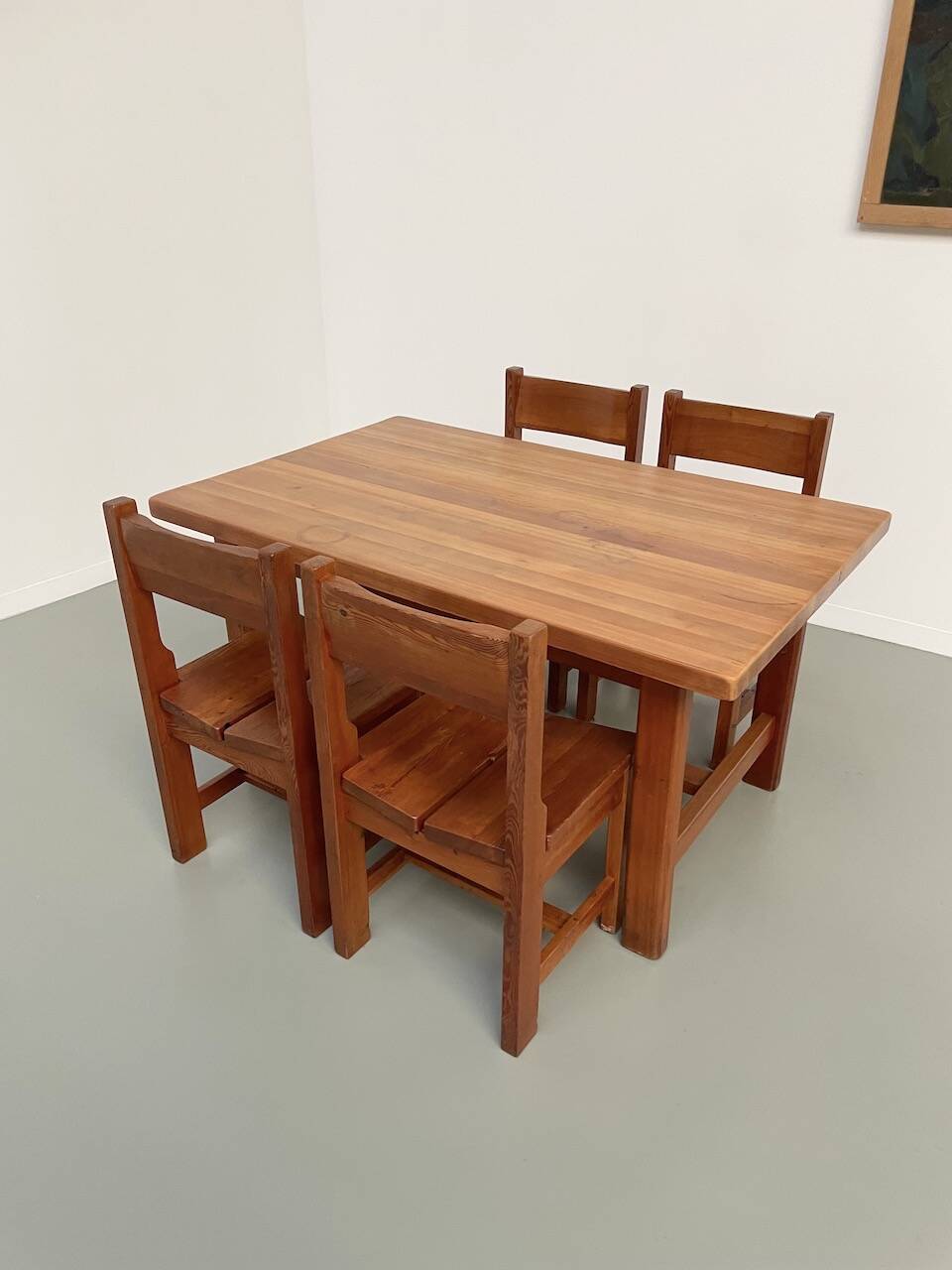 Set of table and 4 chairs, 60s mountain furniture