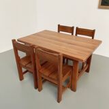 Set of table and 4 chairs, 60s mountain furniture