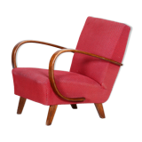 Red art deco armchair - 1930s czechia