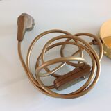 Pair of bedside lamps in golden metal and lampshade creme / vintage years 60-70