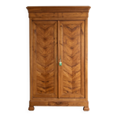 Armoire ancienne en noyer et placage papillon Ancien Bois