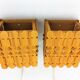 2 vintage scandinavian pine sconces 1960