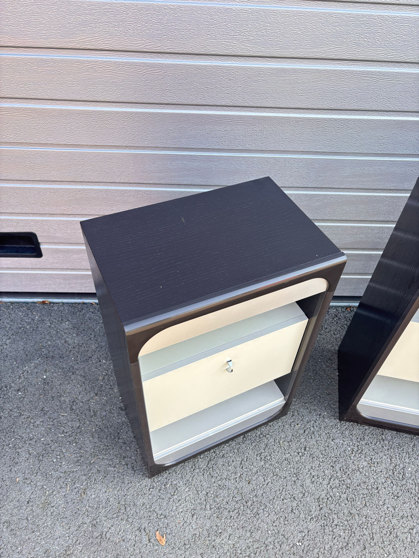 Pair of vintage Space Age bedside tables – Retro-futuristic design