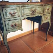 Antique patinated desk, Toscana finish, unique piece.