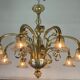 Venetian chandelier in golden murano glass, 8 arms of light