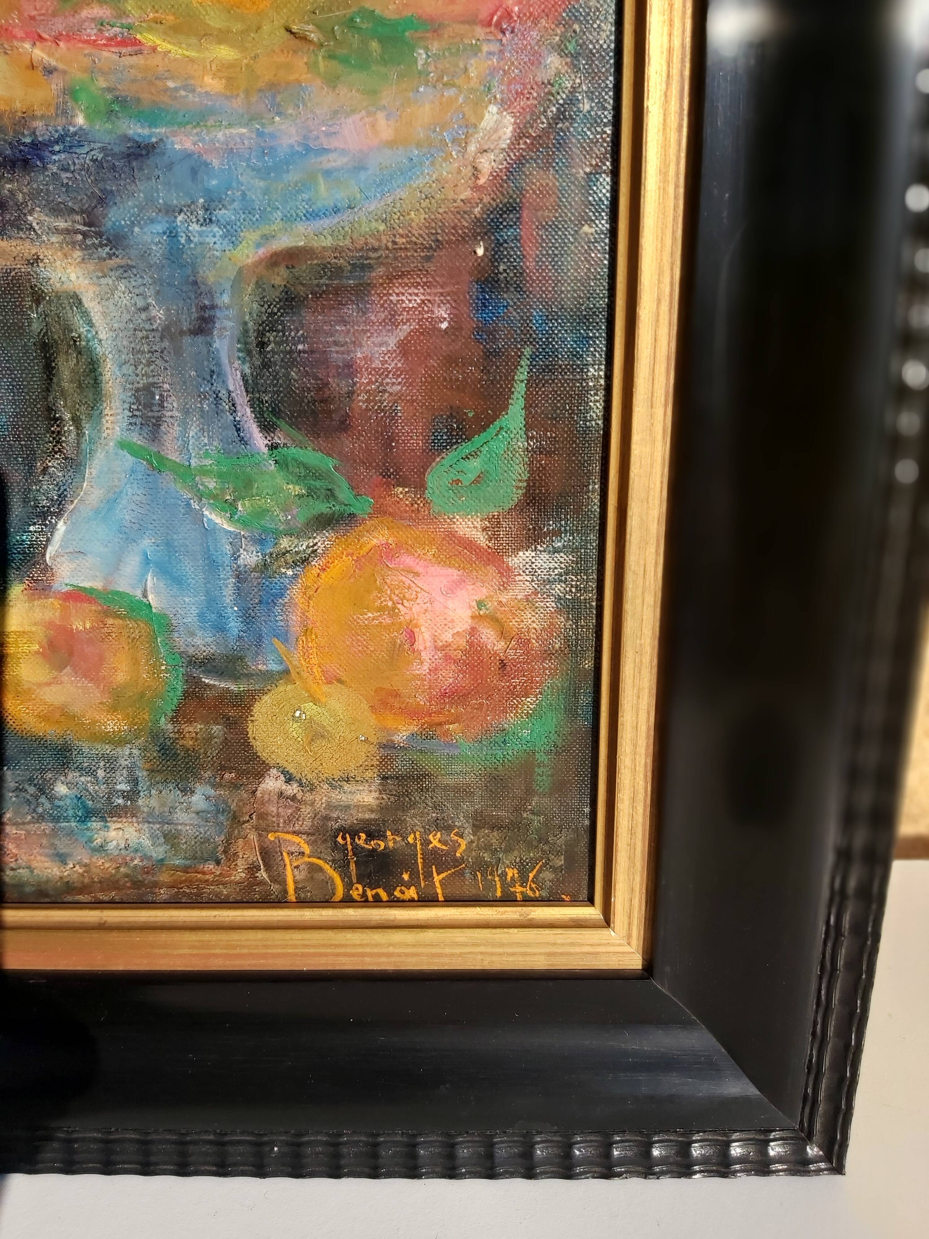 Oil on canvas bouquet of flowers Georges Benoit