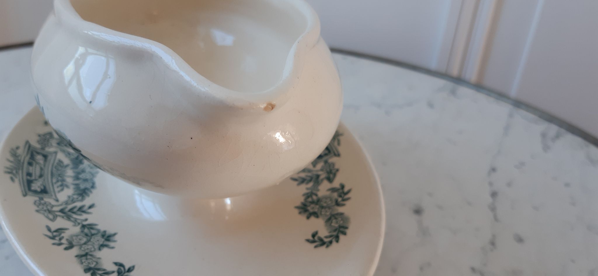 Saucière terre de fer Longchamp fin XIXème