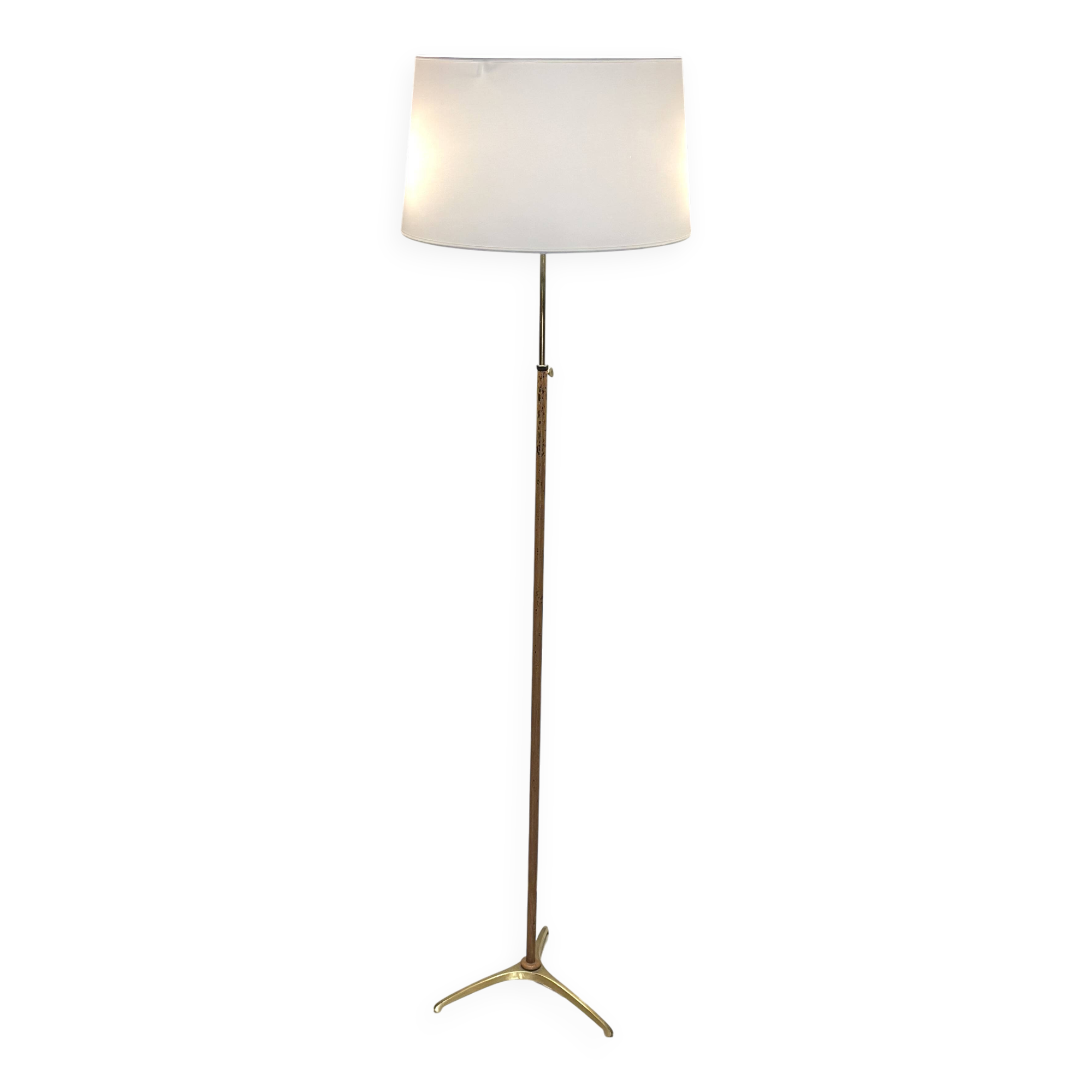 Italian modernist adjustable brass floor lamp