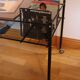Black metal turntable table