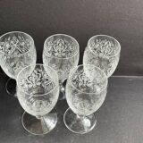 5 verres cristal gravé