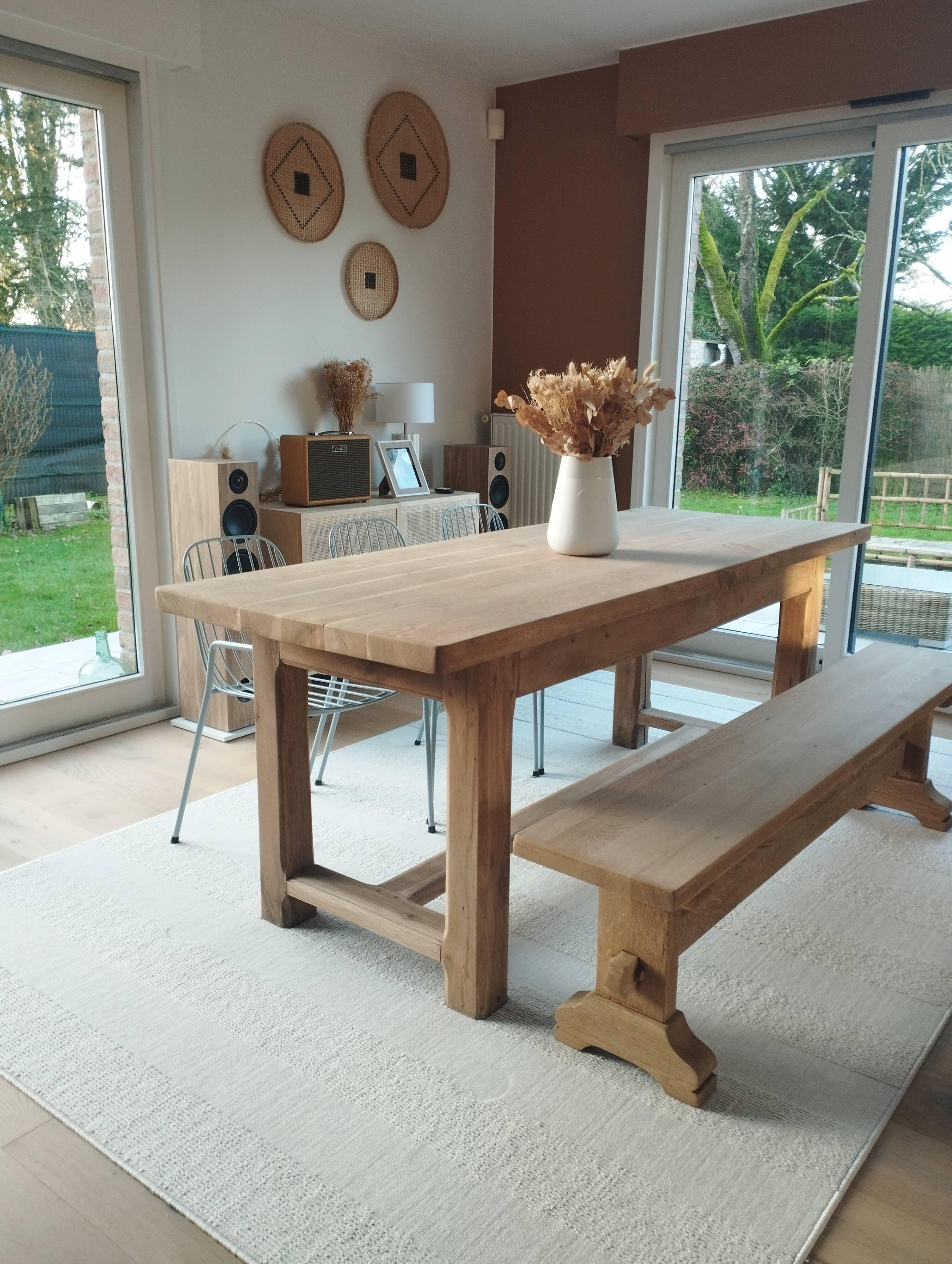 Solid oak farm table
