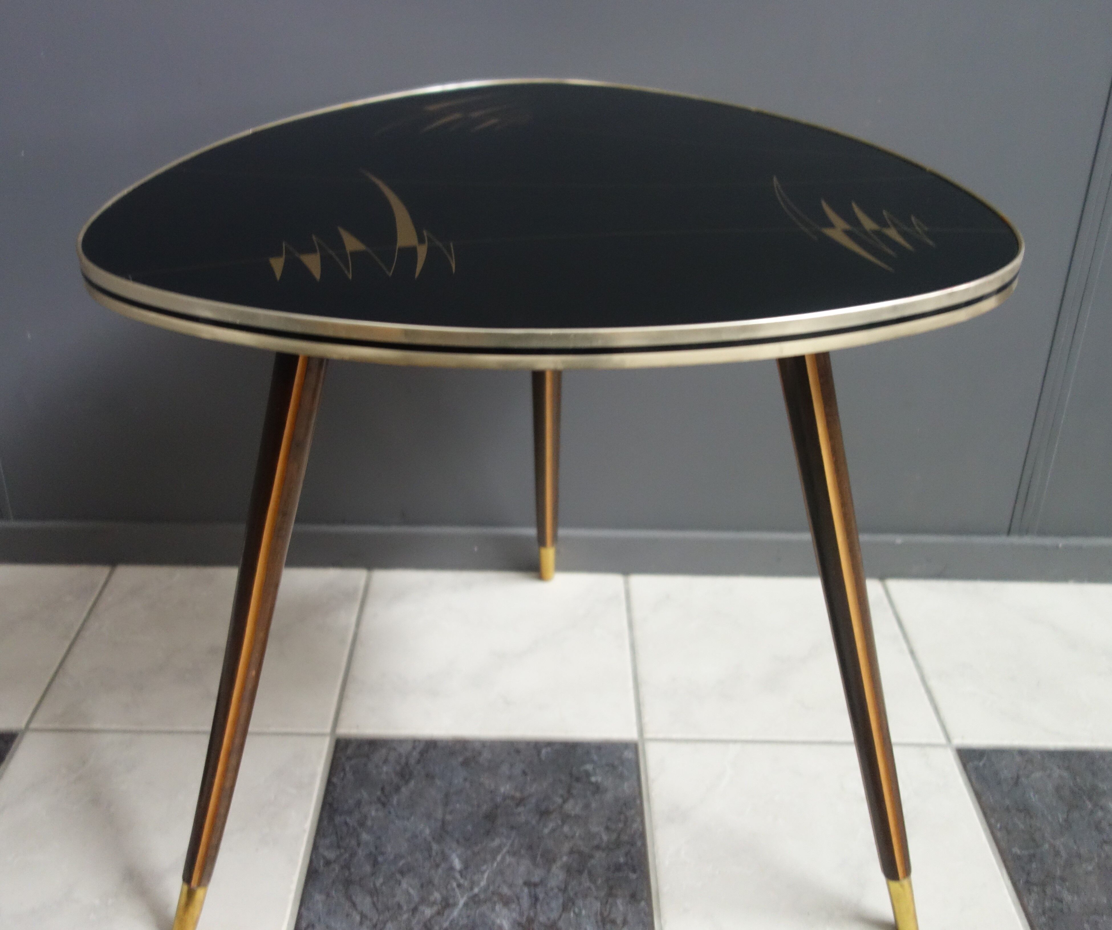 Black and Gold glass table 1960s