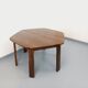 Vintage brutalist hexagonal dining table made of oak from the 1950s.