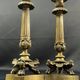 Pair of gilt and chiseled bronze candlesticks from the Restoration period