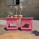 Vintage rattan bedside tables