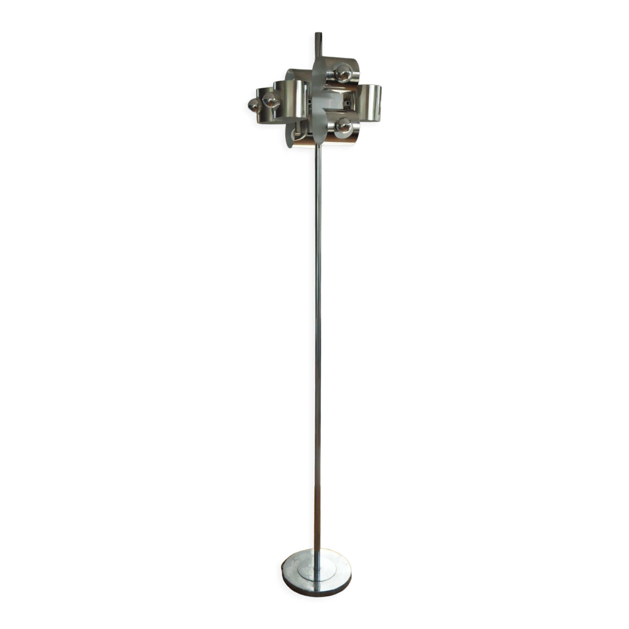 Vintage space age stainless steel floor lamp
