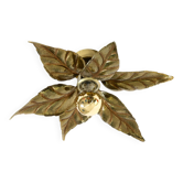 Beautiful brass ceiling or wall lamp from the 1970s by Willy Daro