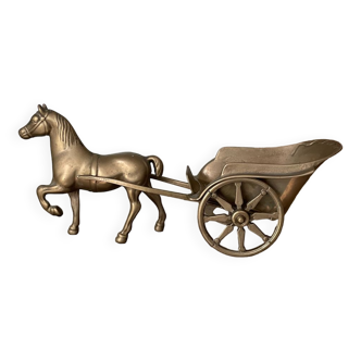 Brass horse and carriage
