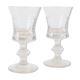 Set de 2 verres à pied, cristal ciselé, art déco