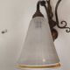 Bronze wall light with 2 lights and 2 granite glass tulips
