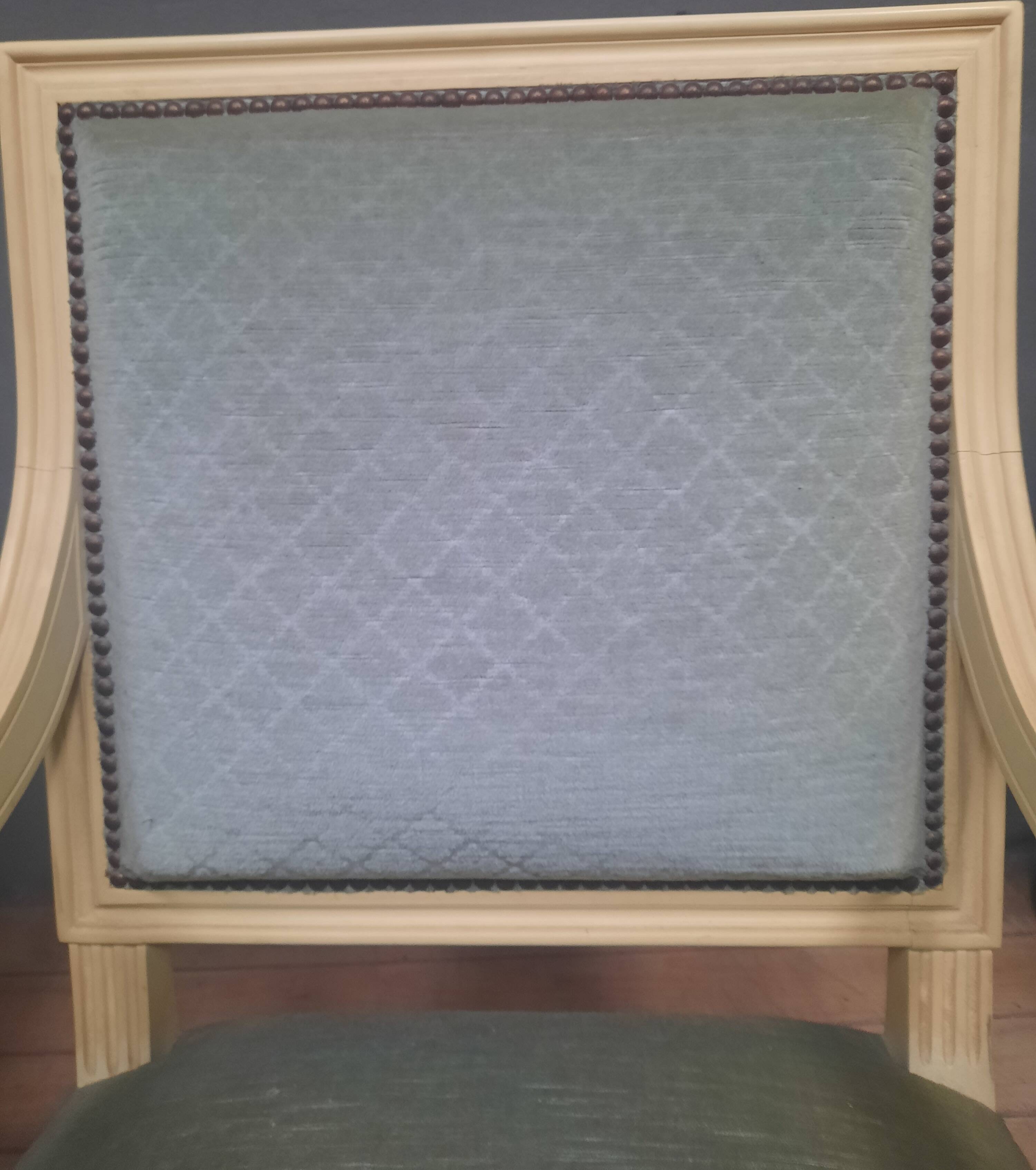 Pair of large Louis XVI style armchairs
