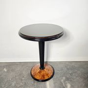 Side table in walnut and ebony wood in Art Deco style