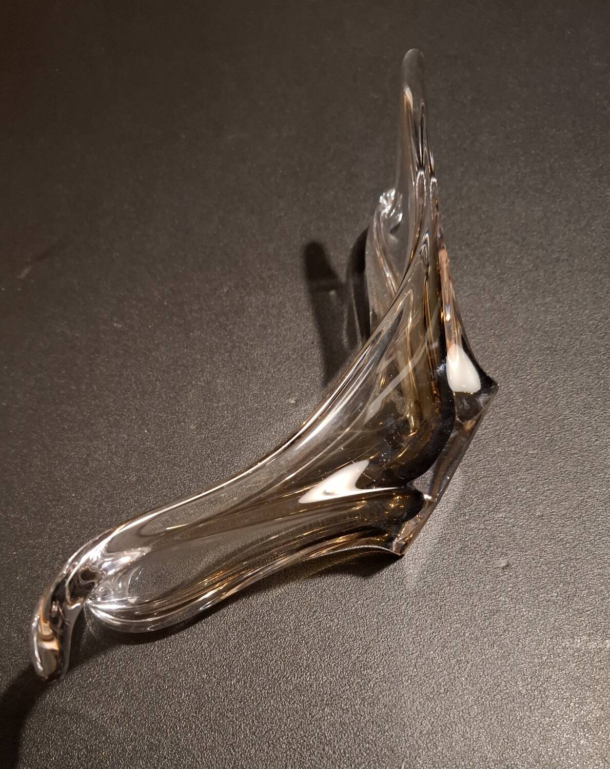 Smoked glass catchall from the seventies.