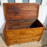 Old solid oak cabinet with its large drawer.