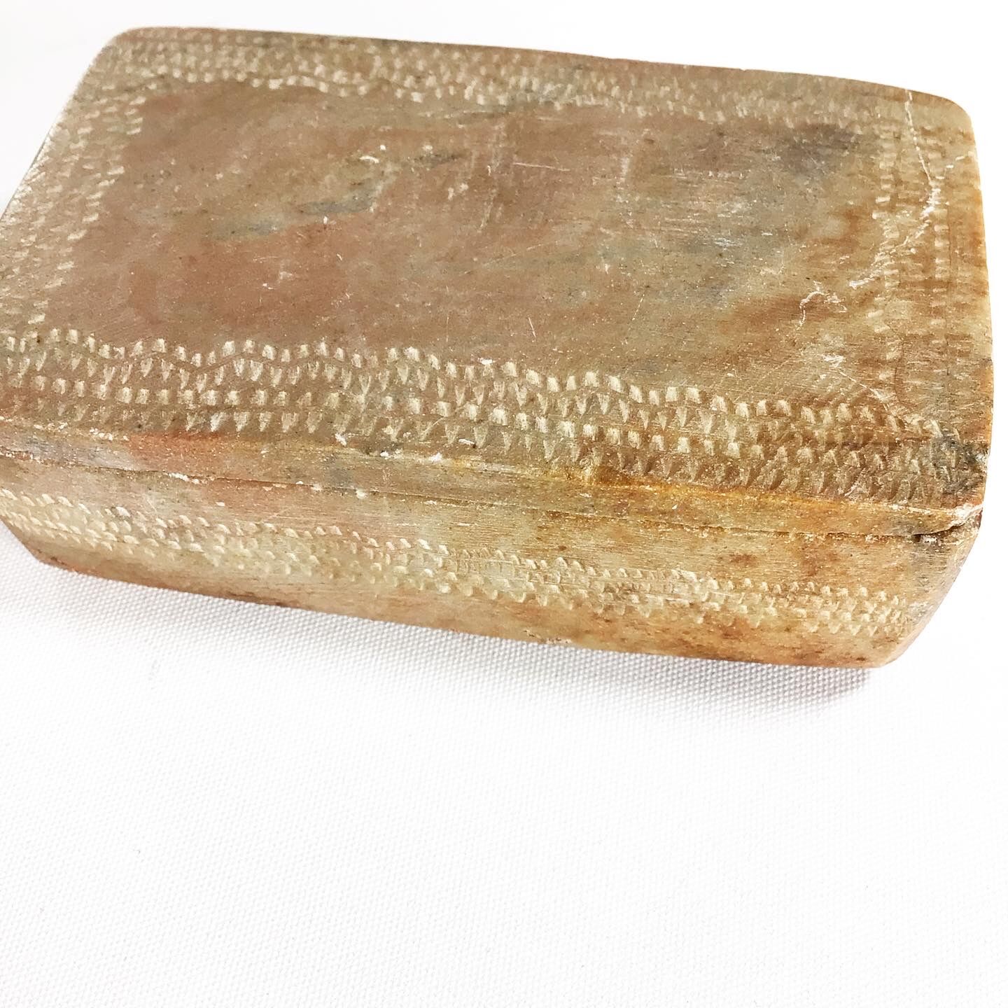 Brutalist carved stone box