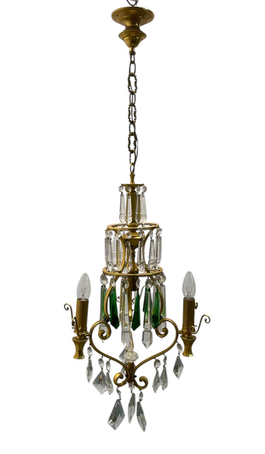Brass  Crystal Chandelier 1960’s