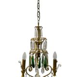 Lustre en cristal et laiton des années 1960