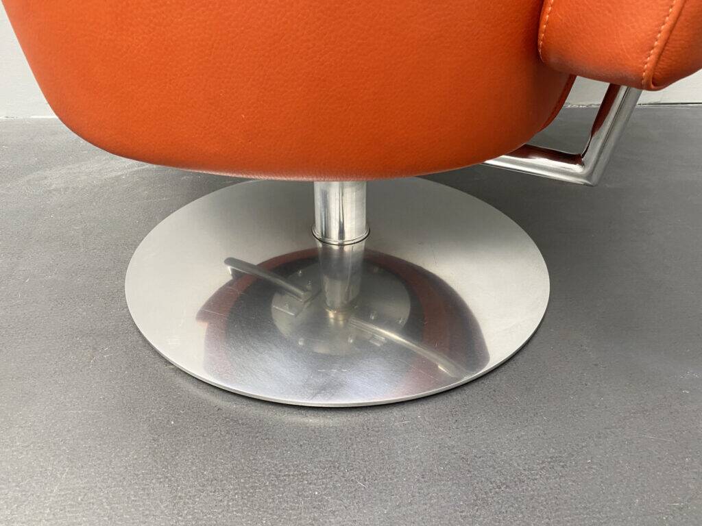 Fauteuil pivotant Circo en cuir rouge par Peter Maly pour Cor, Allemagne, années 1990