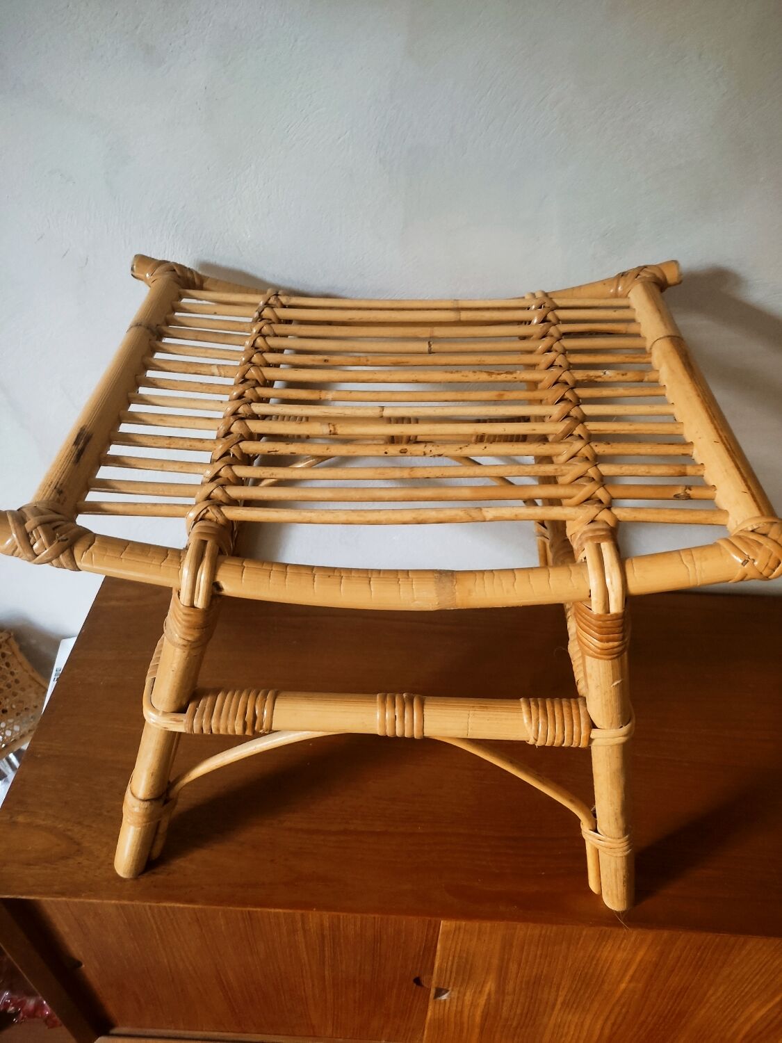 Asian-style rattan stool