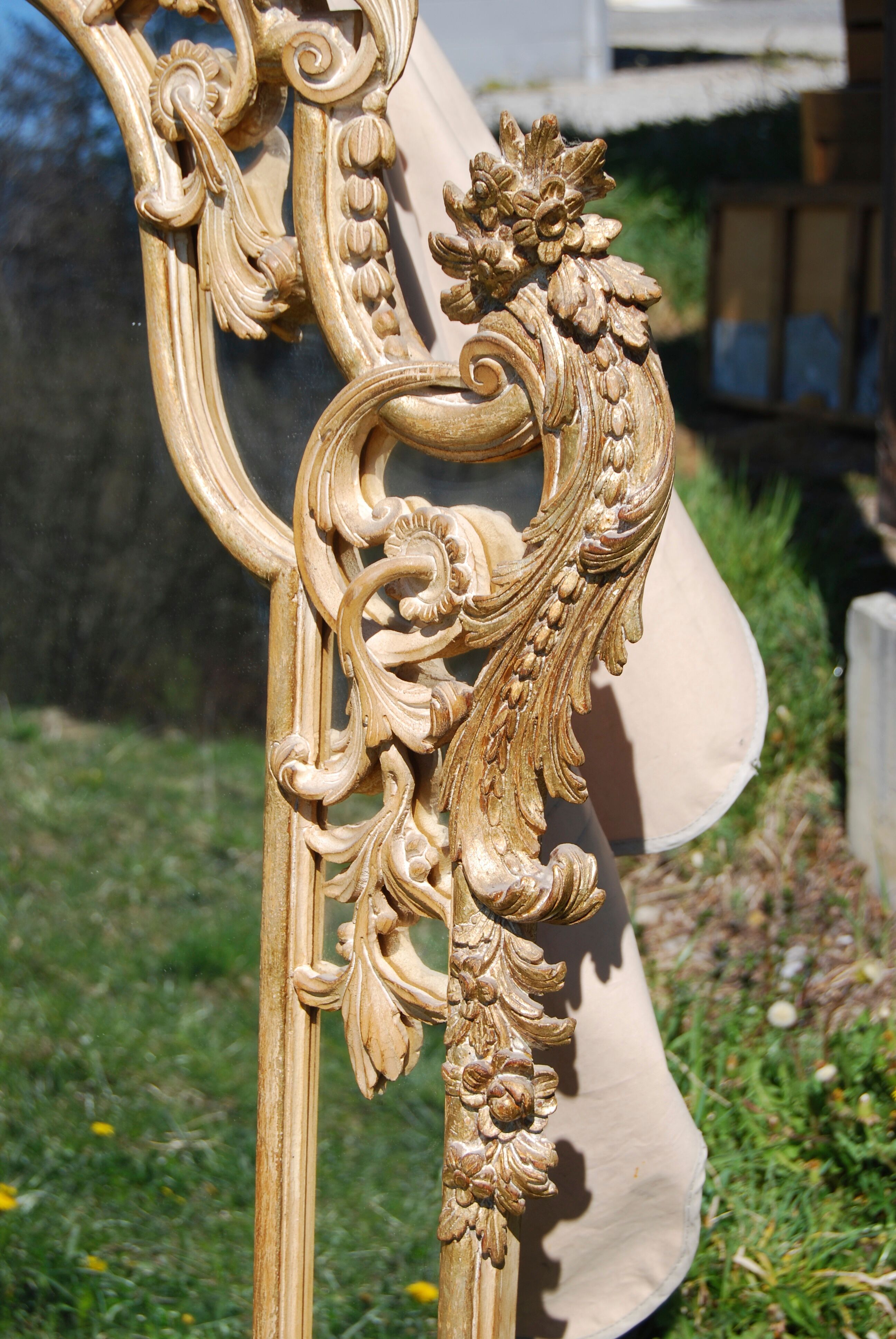 Baroque wooden wall mirror carved by Chelini  98x158cm