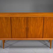 Model 19 teak highboard by Gunni Omann for Omann Jun, Denmark, 1960s