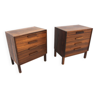 Set of 2 rosewood bedside chests of drawers, "Domi Monté", Nils Jonssons, Sweden, 1960