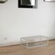 Aluminium coffee table and smoked glasses, France, circa 1980