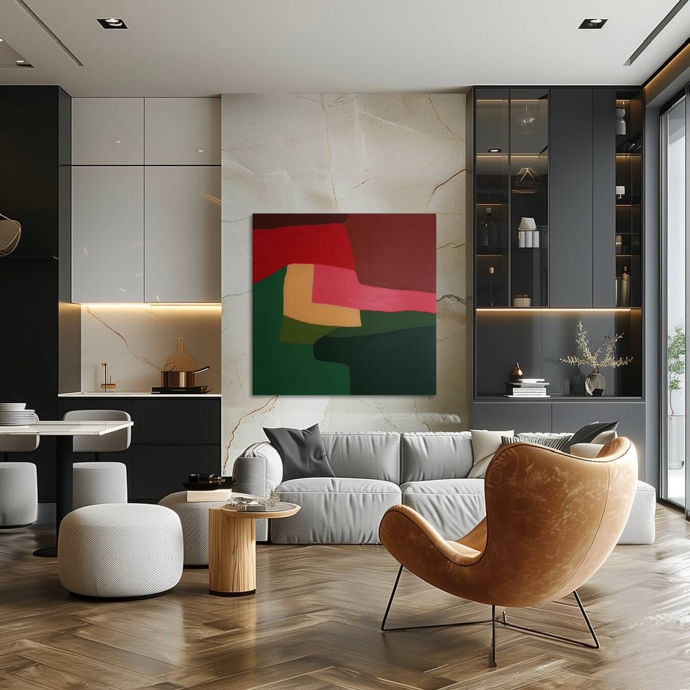 Abstract coloured canvas "Rhapsody" 80x80cm