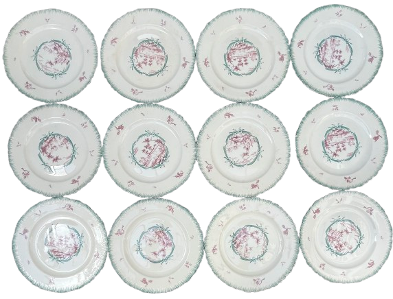 SET OF 12 PLATES - PENTHIÈVRE MODEL - WEDGWOOD MANUFACTURER