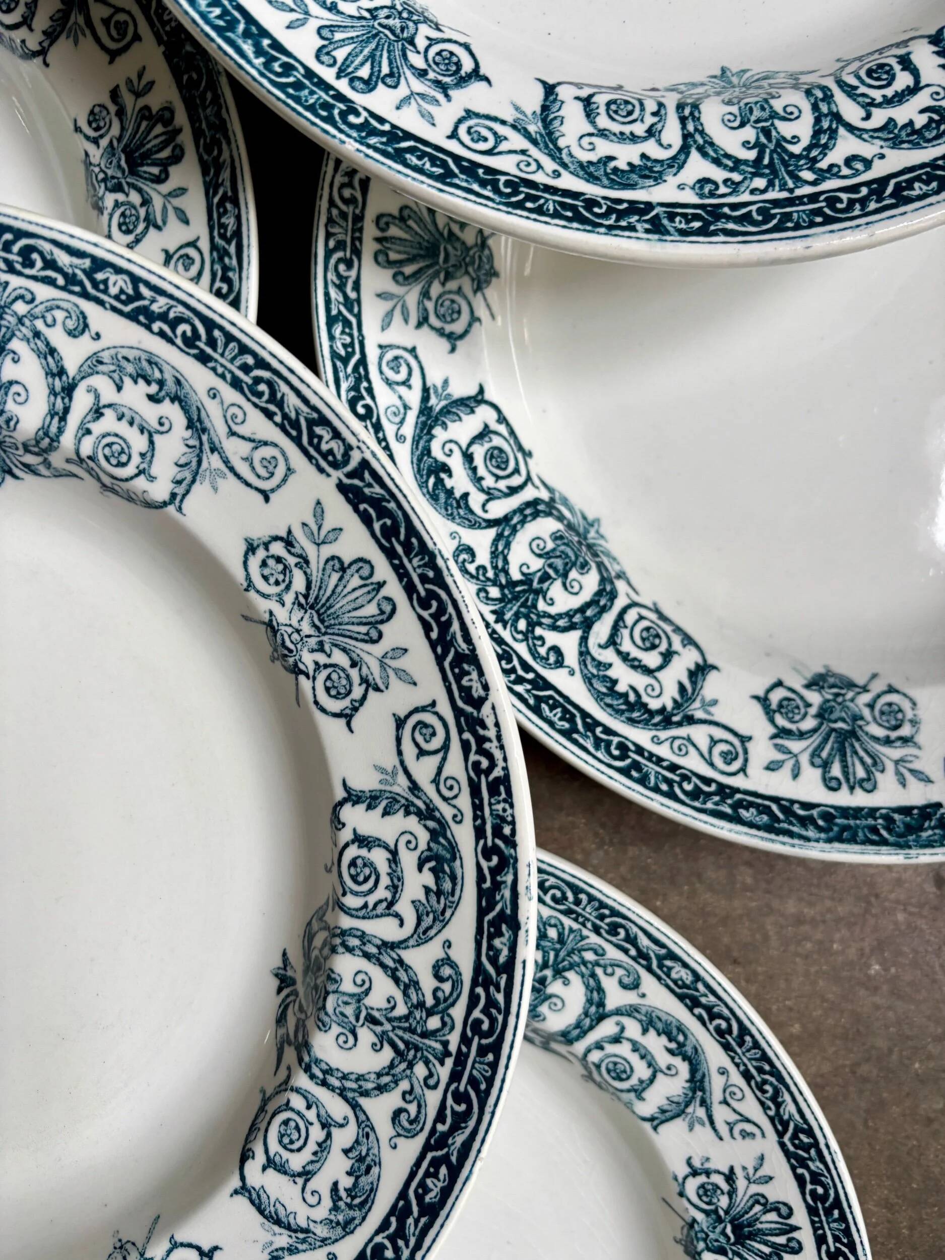 6 deep plates Léon Graves in earthenware, "Marie-Louise" service