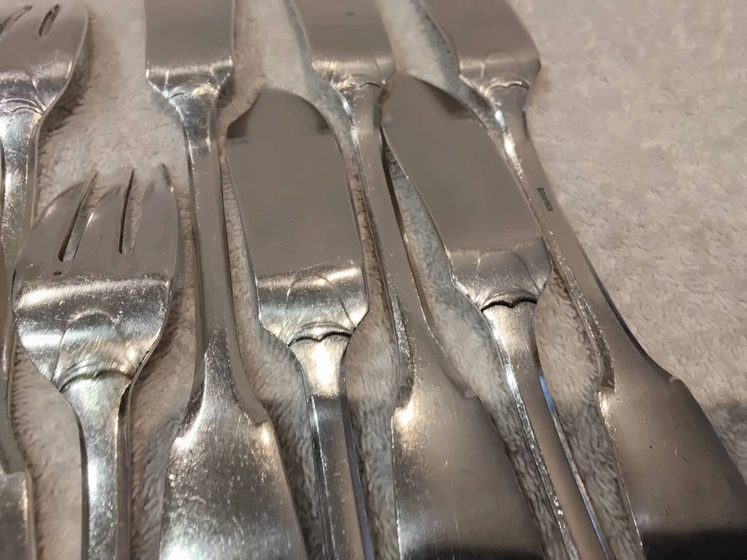 5 fish cutlery sets 11p silver plated metal goldsmith Europfelix uni-flat