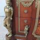 Louis XVI style commode in beech, bronze and marble.