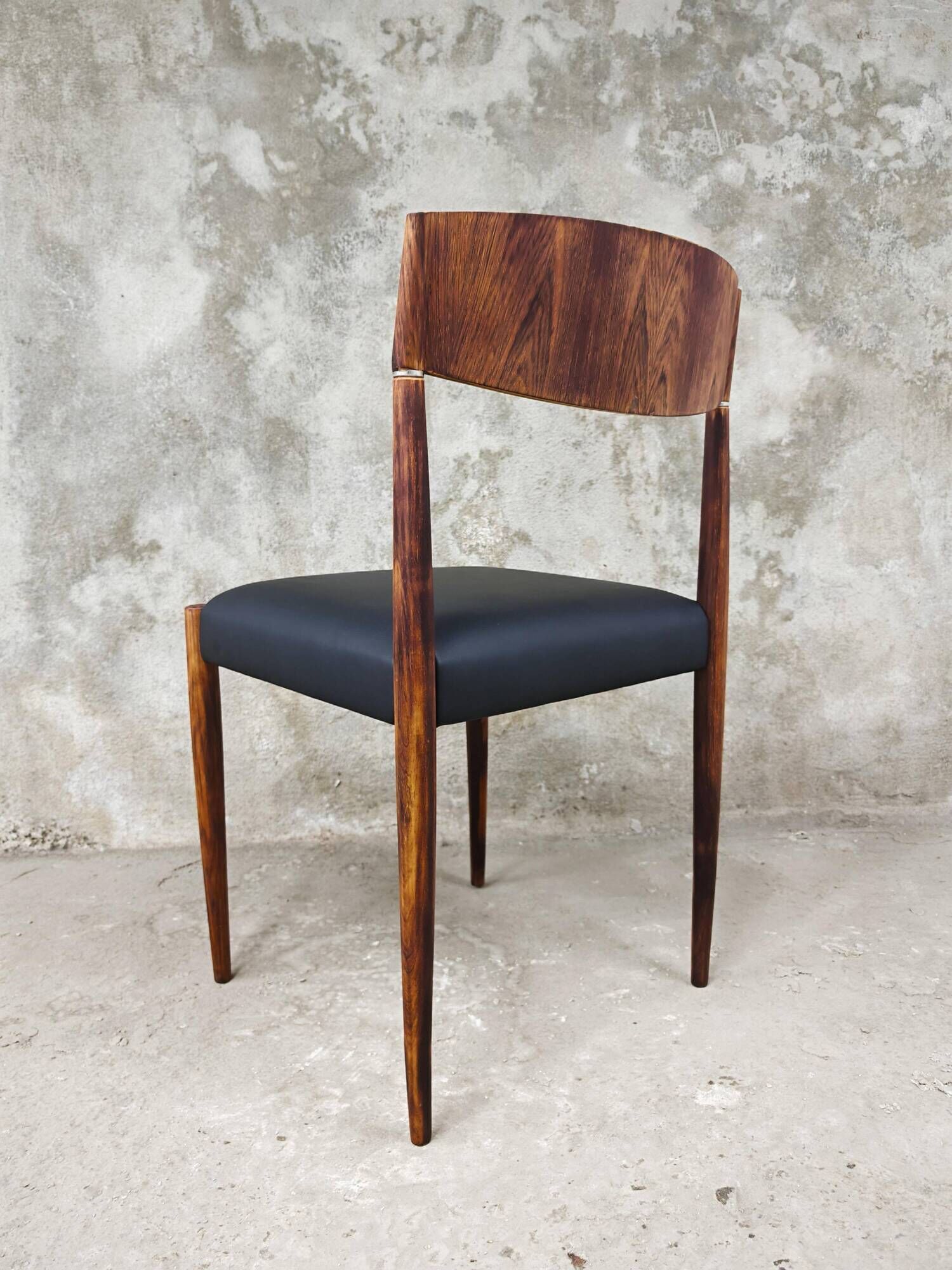 Paire de chaises salle à manger MCM palissandre cuir Danemark 1960