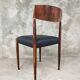 Paire de chaises salle à manger MCM palissandre cuir Danemark 1960