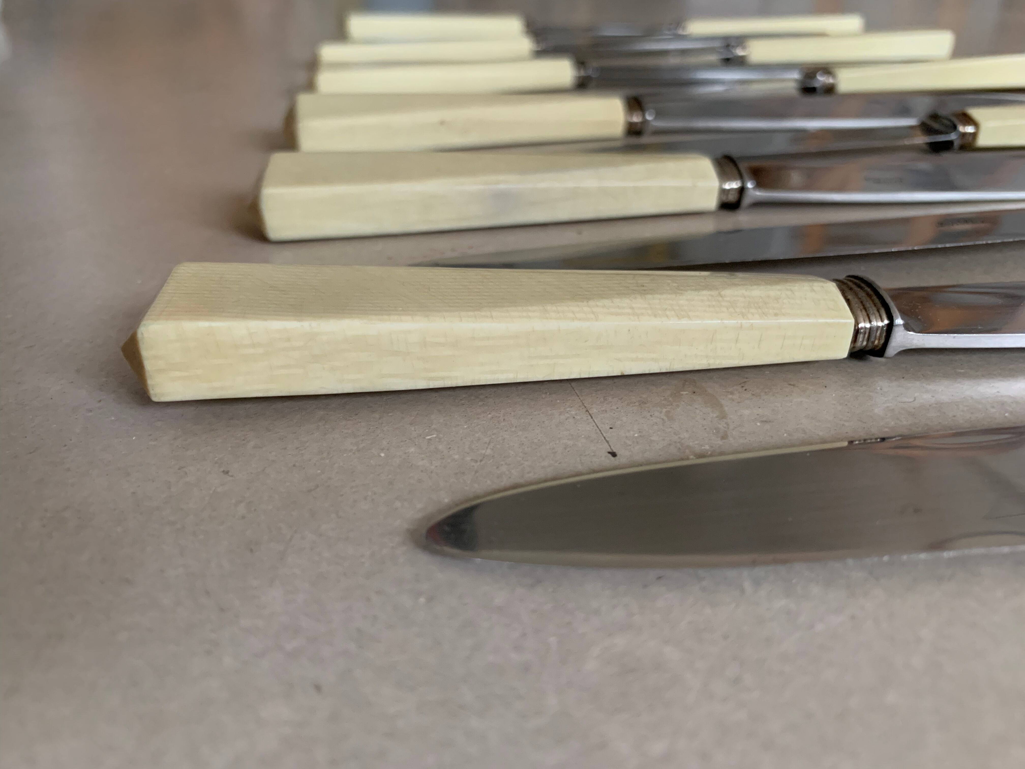 Set of 12 old Nogent knives