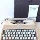 Underwood typewriter with 70s carry bag